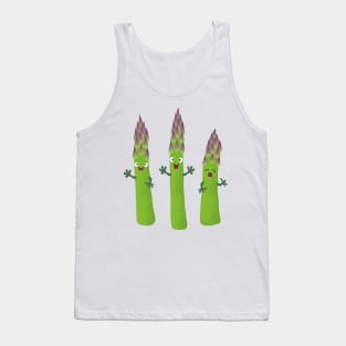 Cute asparagus singing vegetable trio cartoon Tank Top